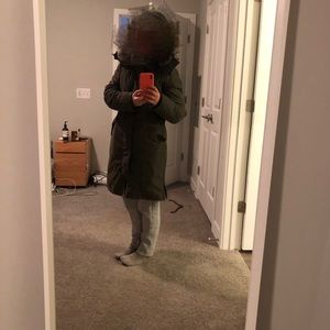 Fur parka helping you get thru the winter